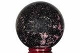 Polished Rhodonite With Manganese Oxide Sphere #218890-1
